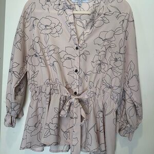 Sweet Rain Blush Floral Blouse